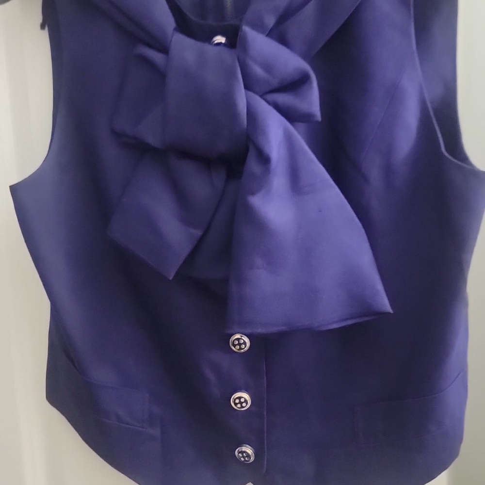 Marc By Marc Jacobs Purple Sleeveless Tie Front Blouse